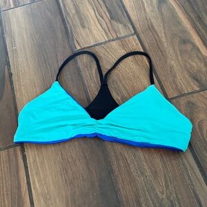 Aqua and Black Women's Swim Top
